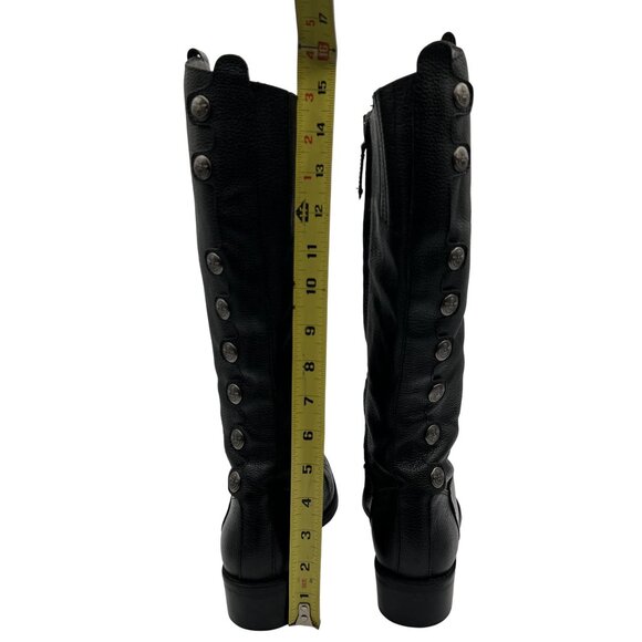 Matisse Womens 8  Sargent Black Leather Zip Riding Boots Button Brazil Made Goth - Picture 8 of 16